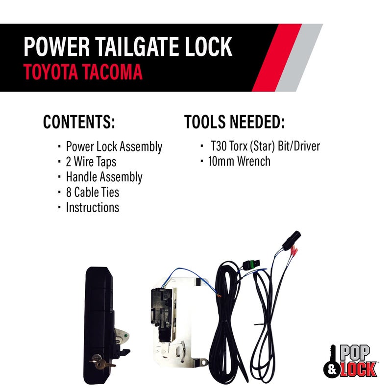 Pop & Lock PL8550 Black Power Tailgate Lock for Toyota Tacoma (Smart Lock Combo) - Image 5
